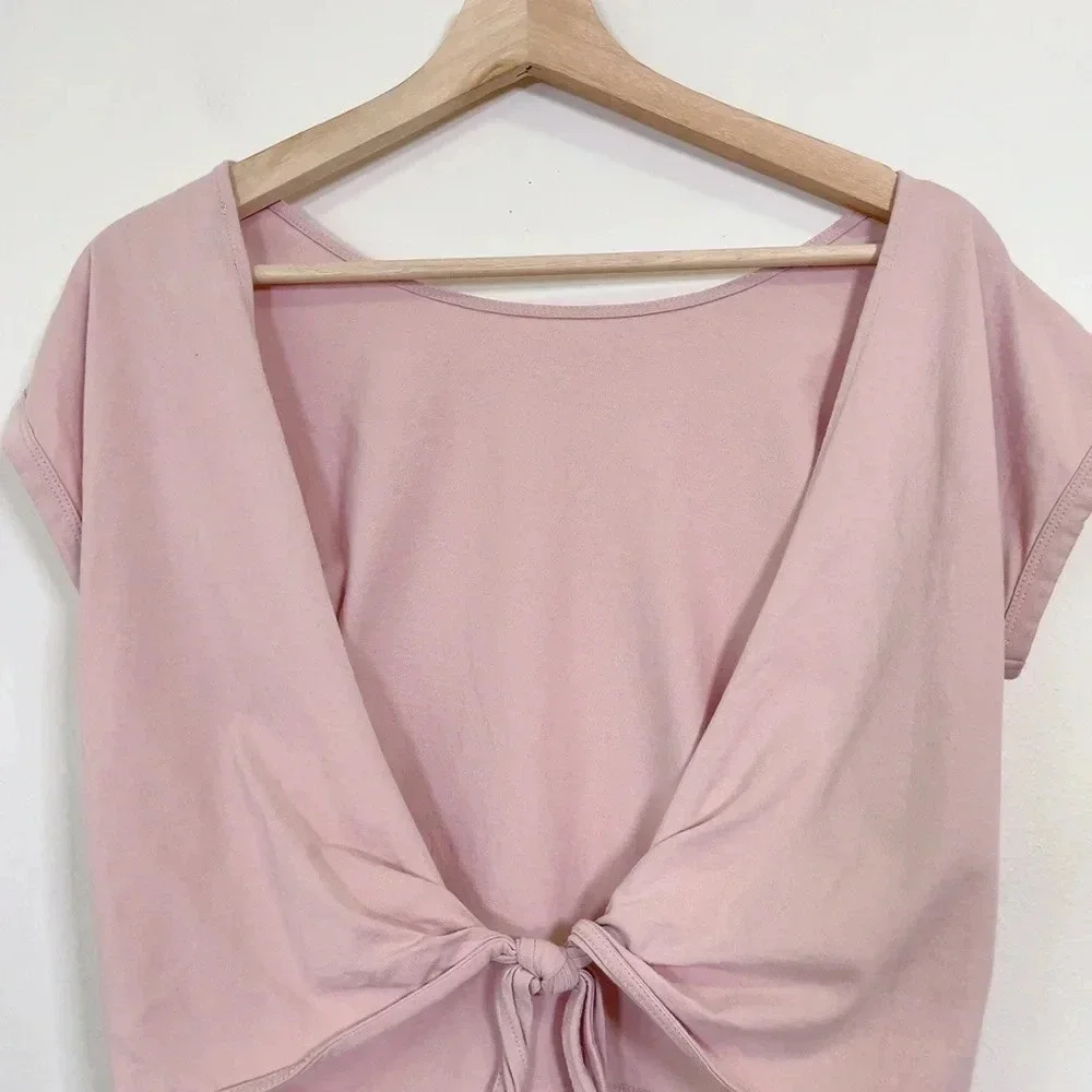 Aritzia Wilfred Adela  Tshirt Open Back Light Pink - Picture 7 of 9